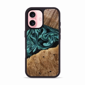 Ultra Clear Iphone 16 Wood Phone Case - Dewitt (Green, 780543)