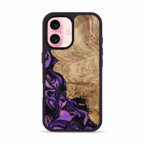 Iphone 16 Wood Phone Case - Dock (Purple, 780233) Fingerprint Resistant Screen Defense