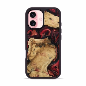 Anti Scratch Coating Iphone 16 Wood Phone Case - Dona (Red, 781665)