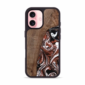 Bubble Resistant Film Dustproof Cover Iphone 16 Wood Phone Case - Dorene (Black & White, 769180)