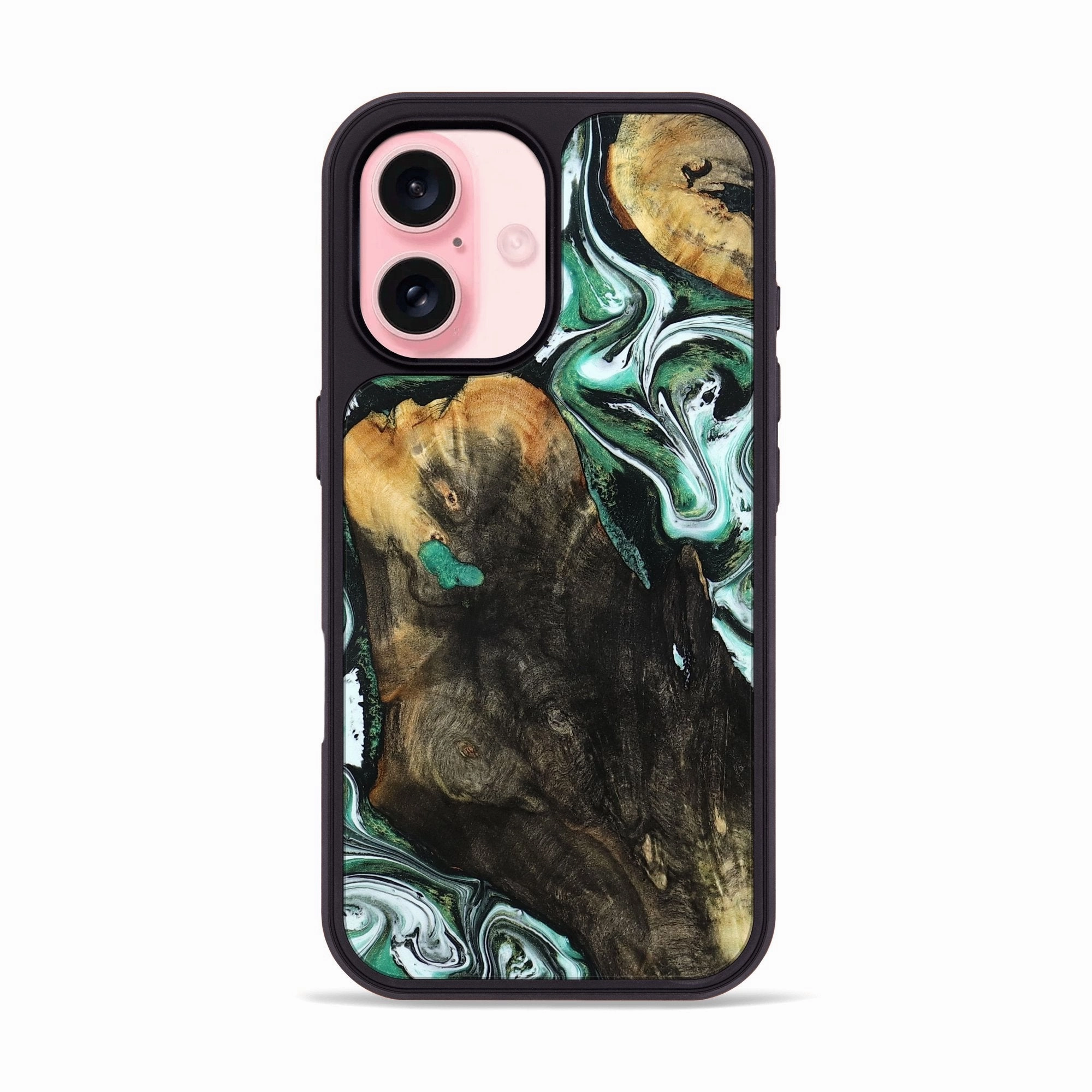 Anti Finger Smear Iphone 16 Wood Phone Case - Doretha (Green, 780036)