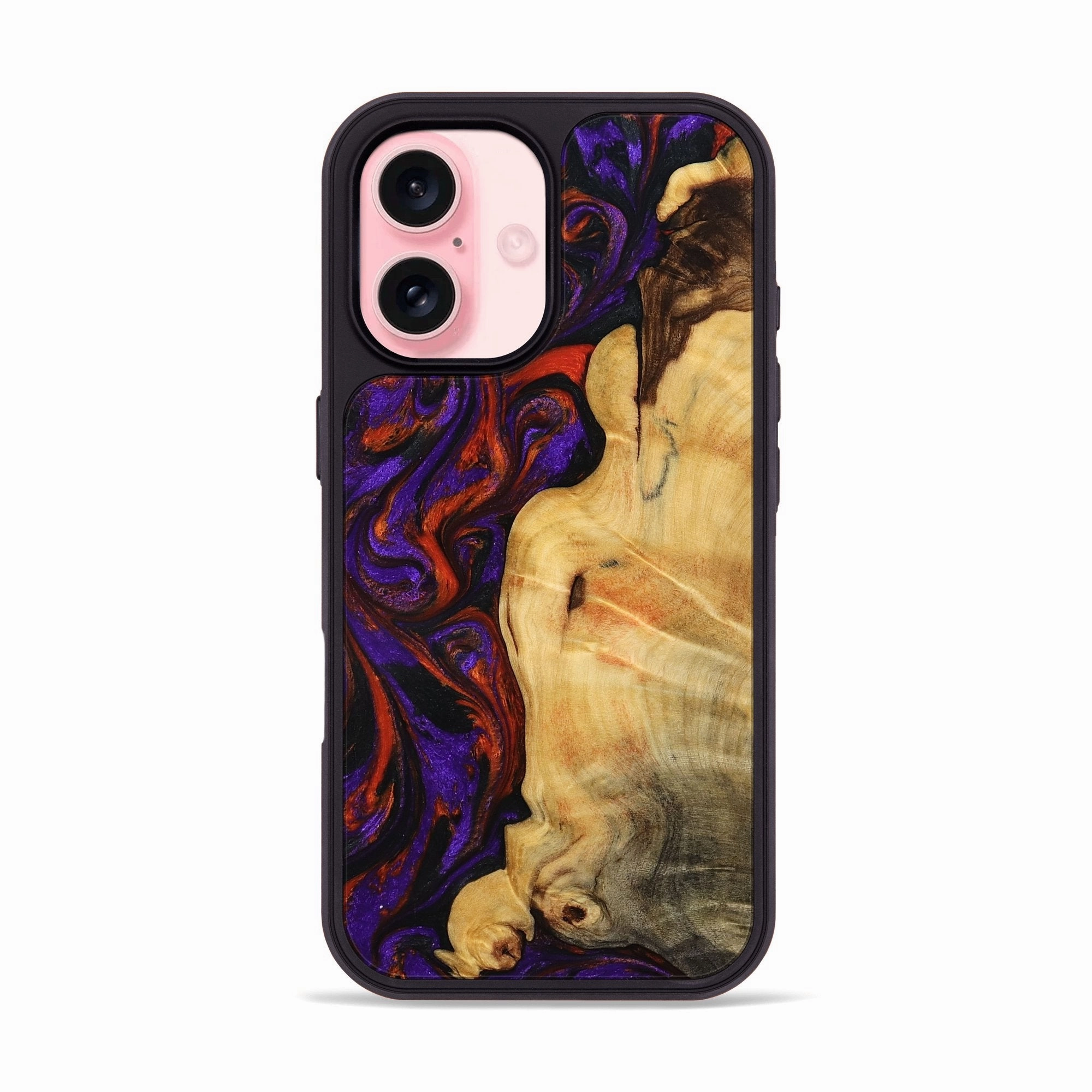 Scratch Proof Glass Fingerprint Shield Iphone 16 Wood Phone Case - Edward (Purple, 775679)