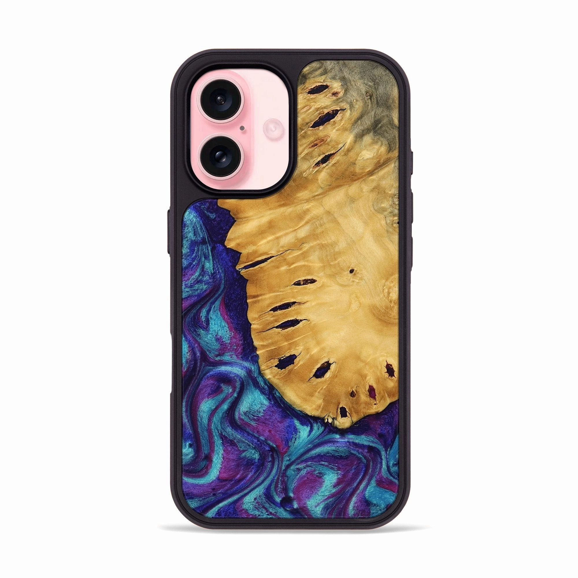 Bubble Free Screen Iphone 16 Wood Phone Case - Elias (Purple, 773341)