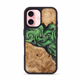 Smooth Touch Anti Dust Iphone 16 Wood Phone Case - Eliel (Green, 777772)