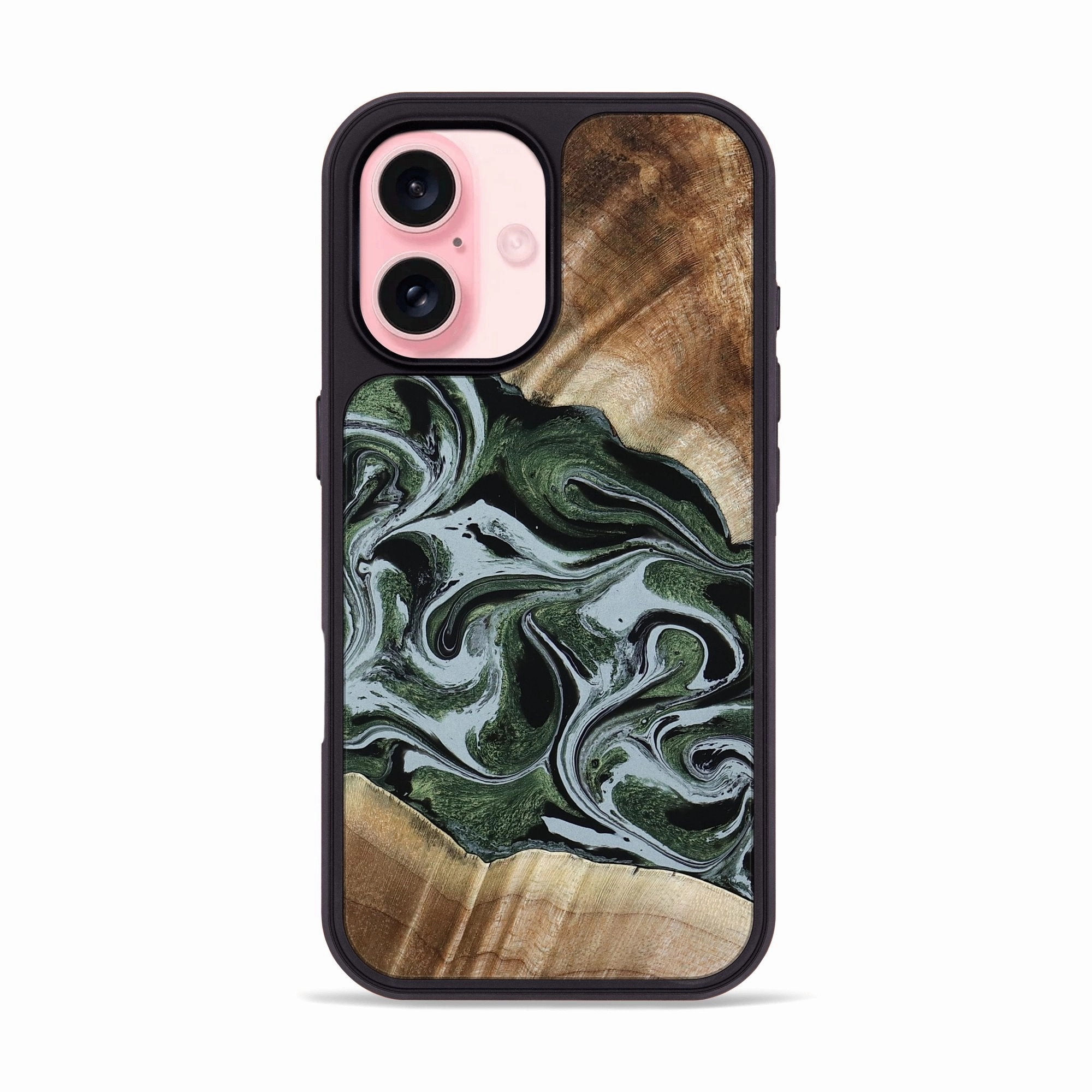 Iphone 16 Wood Phone Case - Elroy (Green, 780712) Anti Finger Streak Water Resistant