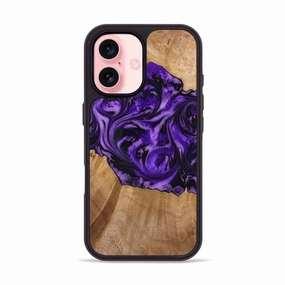 Anti Finger Smear Anti Yellowing Film Iphone 16 Wood Phone Case - Emory (Purple, 772819)