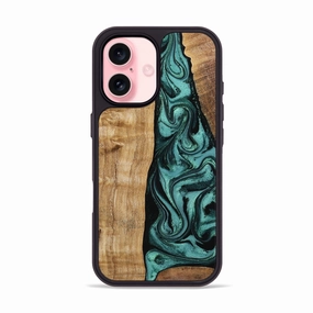 Anti Scratch Coating Iphone 16 Wood Phone Case - Freyja (Green, 770194)