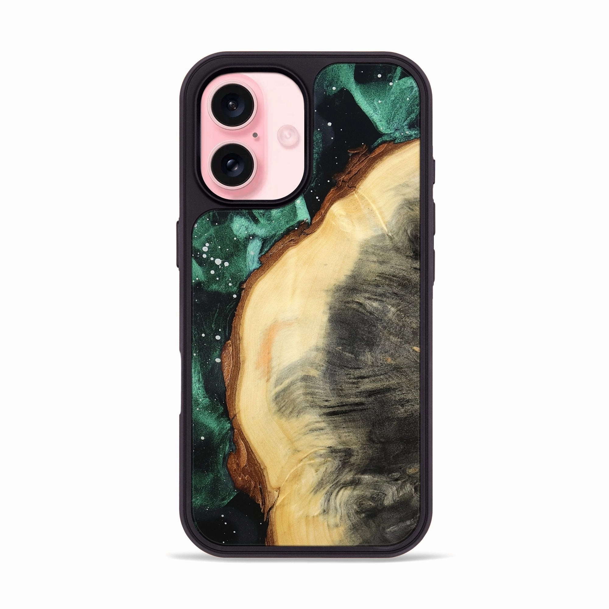 Iphone 16 Wood Phone Case - Geo (Cosmos, 781890) Anti Finger Smudge Film Anti Fingerprint Film