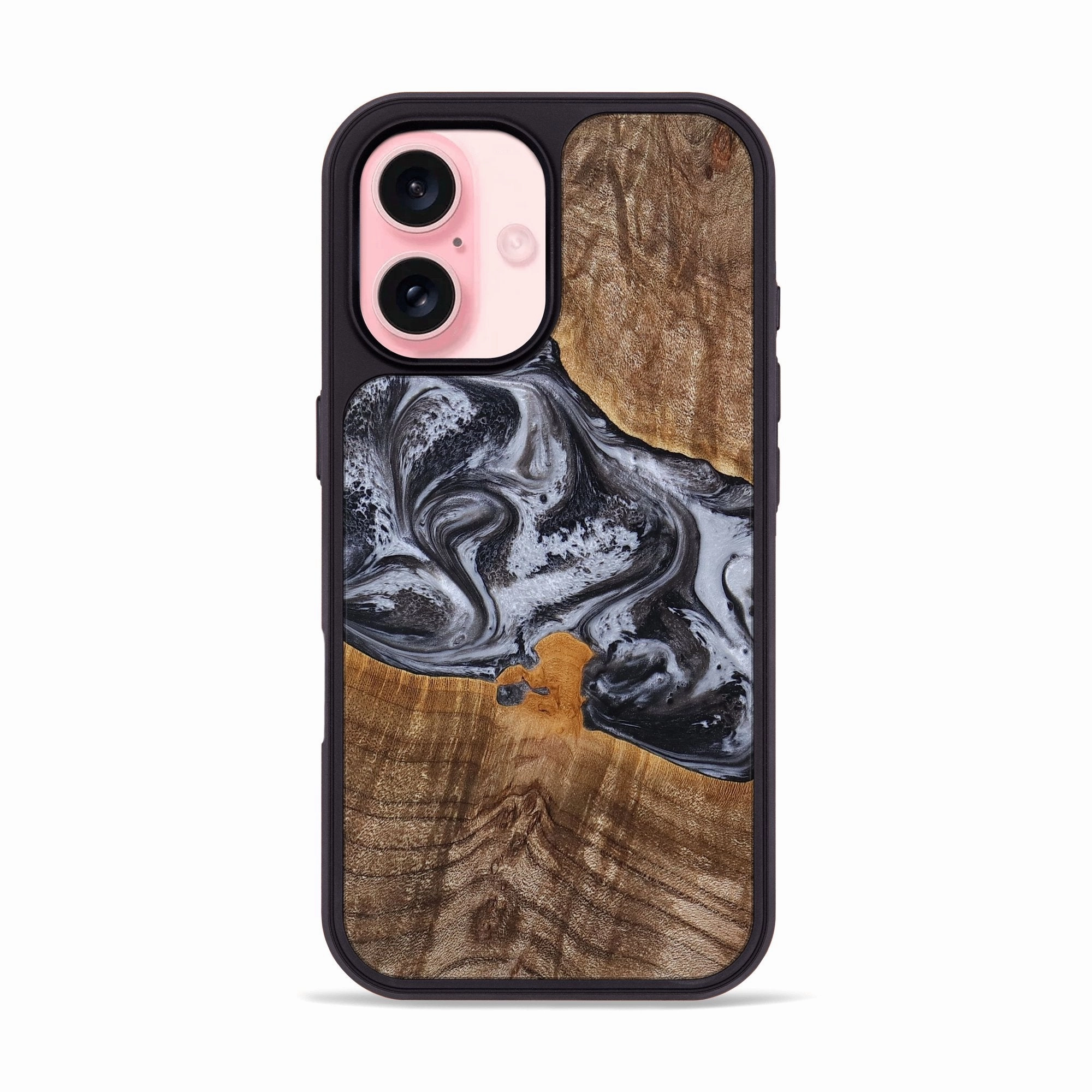 Iphone 16 Wood Phone Case - Gussie (Black & White, 771587) Dustproof Cover Scratch Resistant Coating
