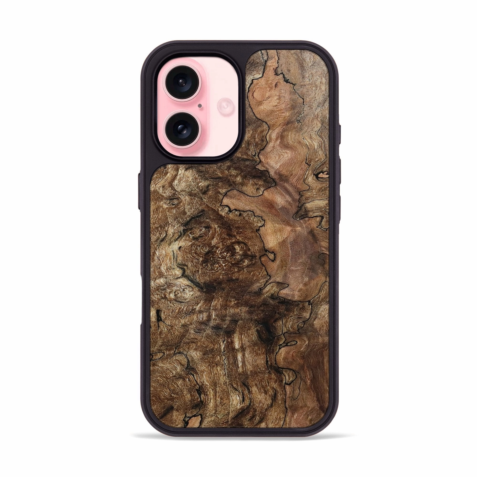 Iphone 16 Wood Phone Case - Harriet (Wood Burl, 781866) Anti Glare Film Anti Yellowing Screen
