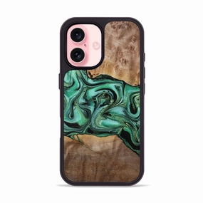 Iphone 16 Wood Phone Case - Henrik (Green, 770147) Protective Film