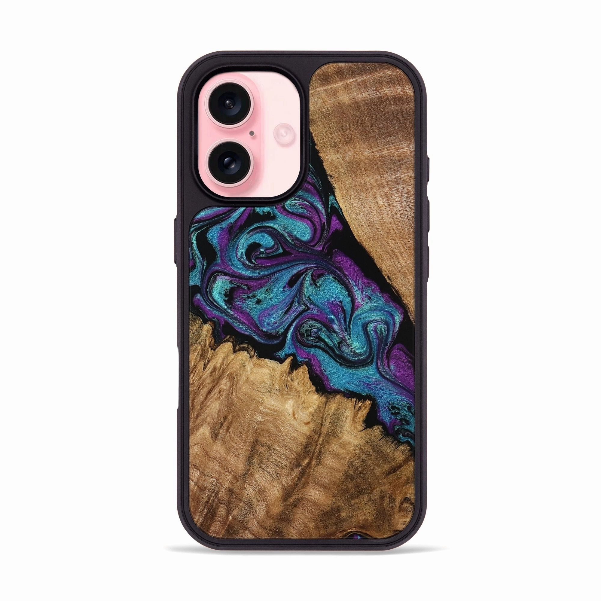 Anti Static Anti Blue Light Iphone 16 Wood Phone Case - Hiram (Purple, 778307)