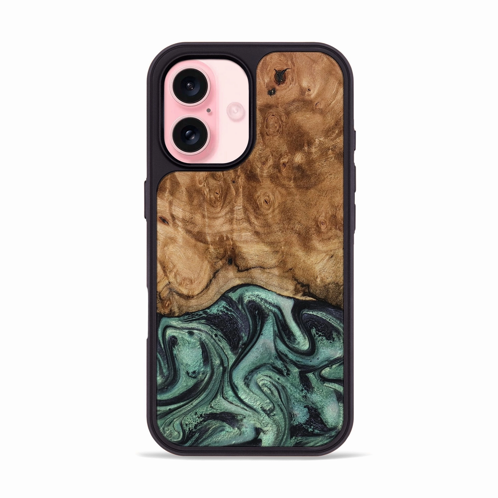 Iphone 16 Wood Phone Case - Homer (Green, 779650) Anti Finger Mark Film