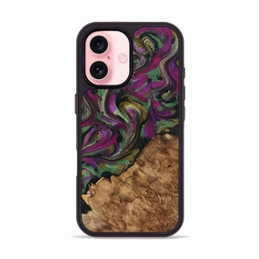 Edge Guard Iphone 16 Wood Phone Case - Jadiel (Green, 775908)