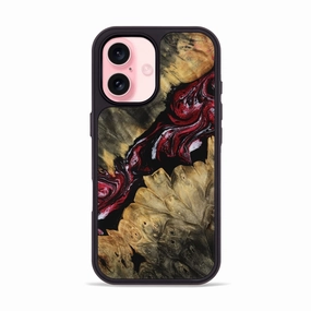 Screen Defense Water Resistant Iphone 16 Wood Phone Case - Janiah (Red, 767834)