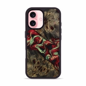 Iphone 16 Wood Phone Case - Janie (Red, 770735) Anti Fingerprint Shield