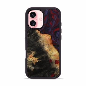 Iphone 16 Wood Phone Case - Jaret (Red, 780241) Shock Absorption