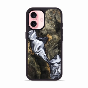 Crystal Clear Screen Ultra Thin Iphone 16 Wood Phone Case - Jason (Black & White, 781636)
