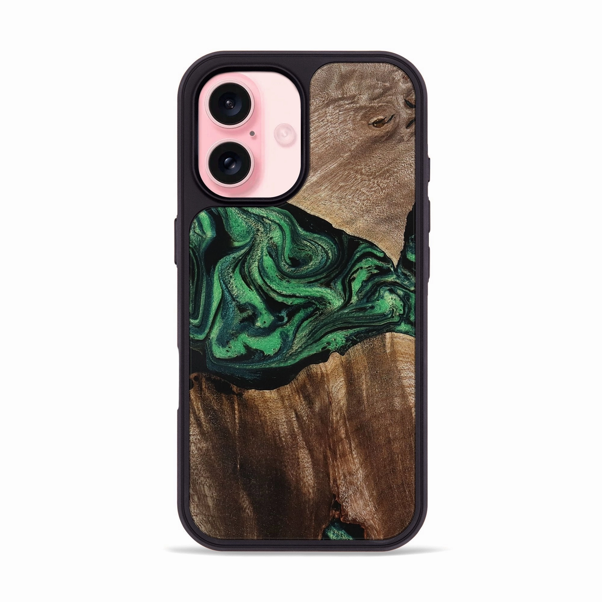 Iphone 16 Wood Phone Case - Jaydin (Green, 775890) Edge Protection