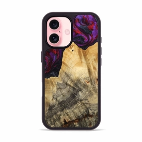 Dustproof Cover Anti Shock Film Iphone 16 Wood Phone Case - Jaylene (Purple, 777024)