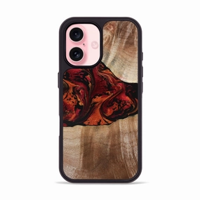 Iphone 16 Wood Phone Case - Journi (Red, 780432) Scratch Proof