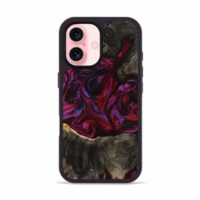 Iphone 16 Wood Phone Case - Julisa (Red, 778288) Edge Guard Scratch Proof Glass