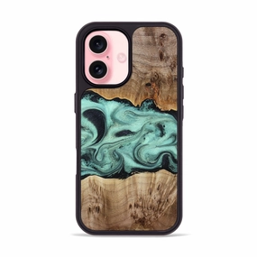 Bubble Resistant Film Iphone 16 Wood Phone Case - Juwan (Green, 772711)