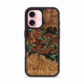 Protective Film Scratch Resistant Iphone 16 Wood Phone Case - Kaisen (Green, 779800)