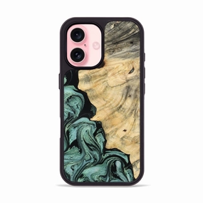 Anti Yellowing Film Iphone 16 Wood Phone Case - Kamari (Green, 781795)