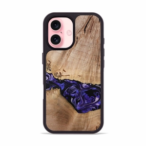 Iphone 16 Wood Phone Case - Kamron (Purple, 779233) Anti Finger Streak Anti Scratch Shield