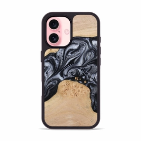 Anti Dust Iphone 16 Wood Phone Case - Kandace (Black & White, 777148)