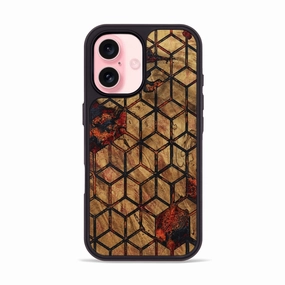 Raised Edges Impact Protection Iphone 16 Wood Phone Case - Kaysen (Pattern, 780525)