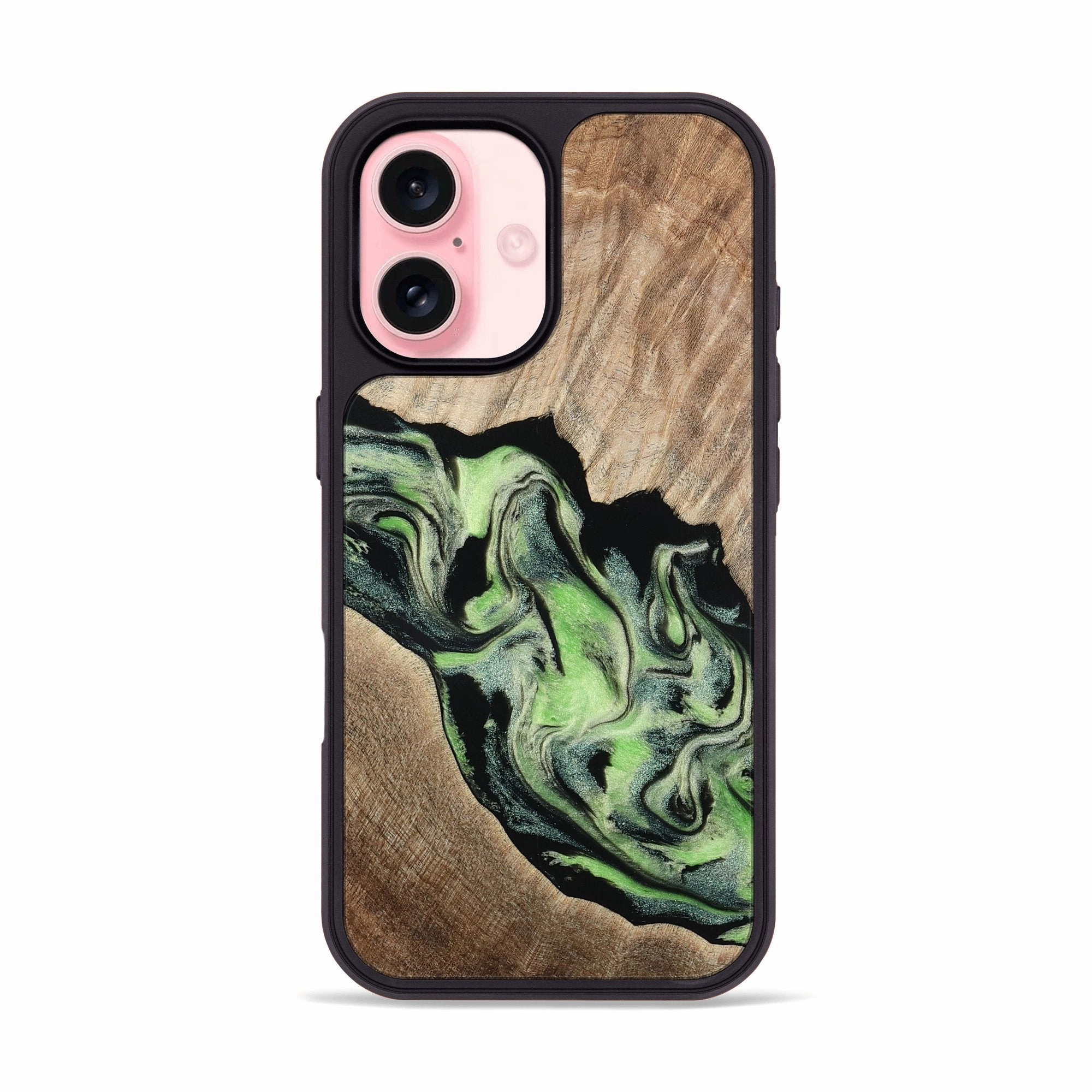 Anti Finger Oil Coating Scratch Protection Iphone 16 Wood Phone Case - Kelsi (Green, 781366)