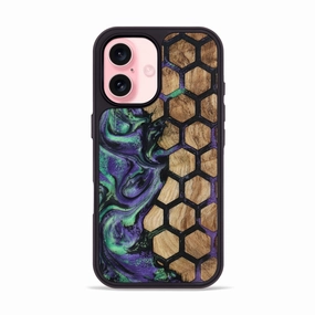 Protective Cover Anti Spy Film Iphone 16 Wood Phone Case - Kent (Pattern, 780878)