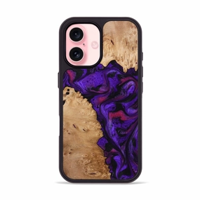 Anti Blue Light Iphone 16 Wood Phone Case - Keyla (Purple, 773342)