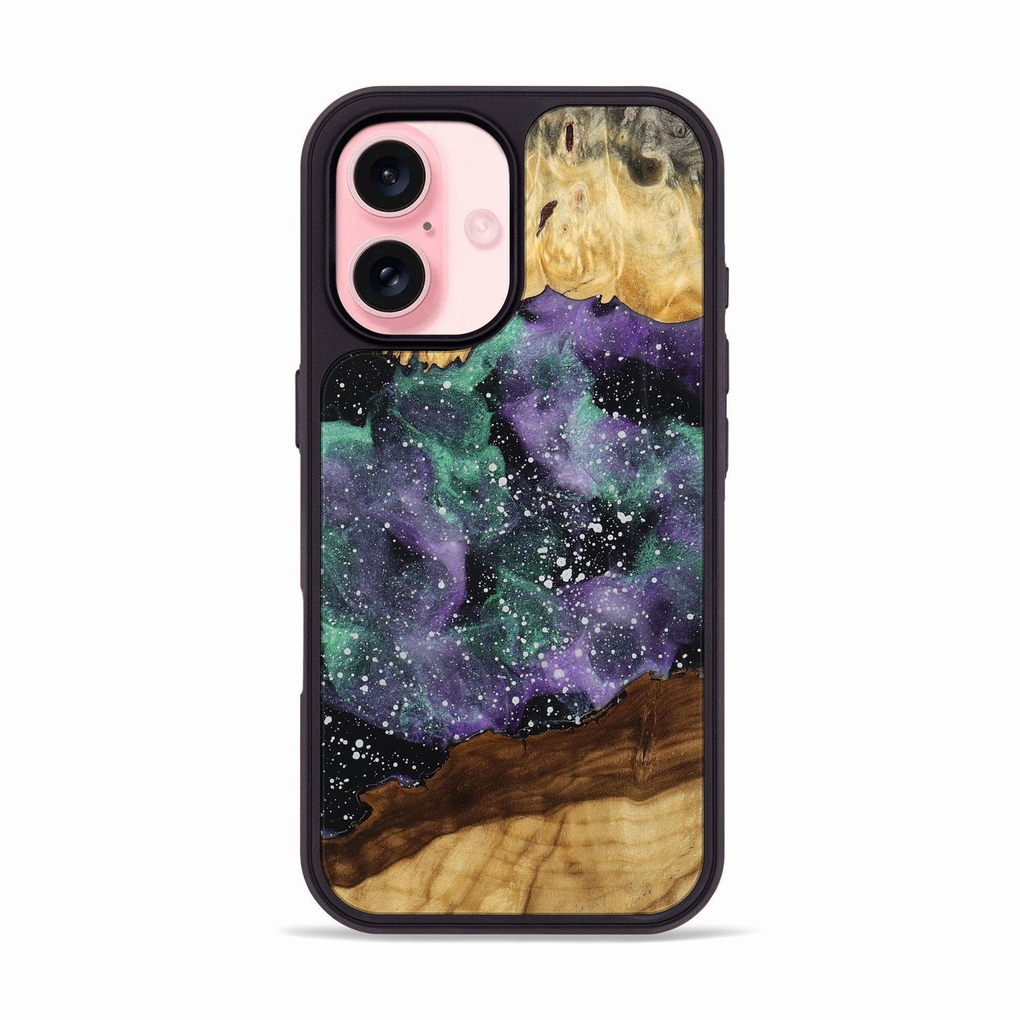 Iphone 16 Wood Phone Case - Kortney (Cosmos, 774808) Shock Absorption Anti Spy Film