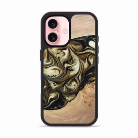 Anti Blue Light Iphone 16 Wood Phone Case - Krish (Black & White, 774935)