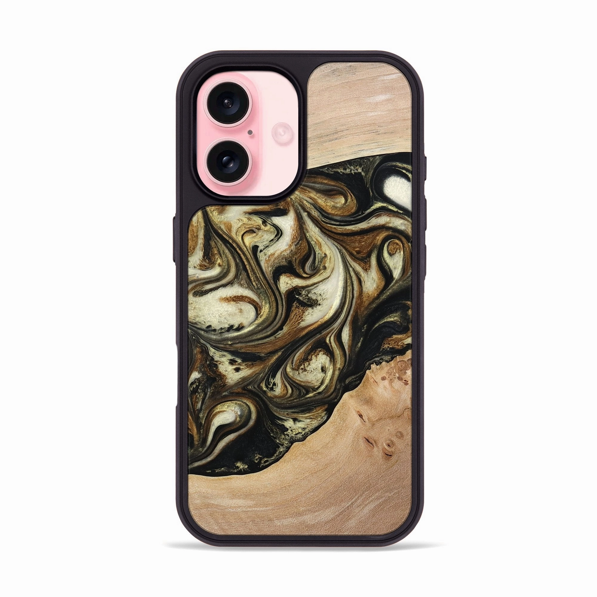 Anti Blue Light Iphone 16 Wood Phone Case - Krish (Black & White, 774935)