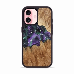 Shock Absorption Anti Finger Grease Iphone 16 Wood Phone Case - Kylee (Cosmos, 775794)