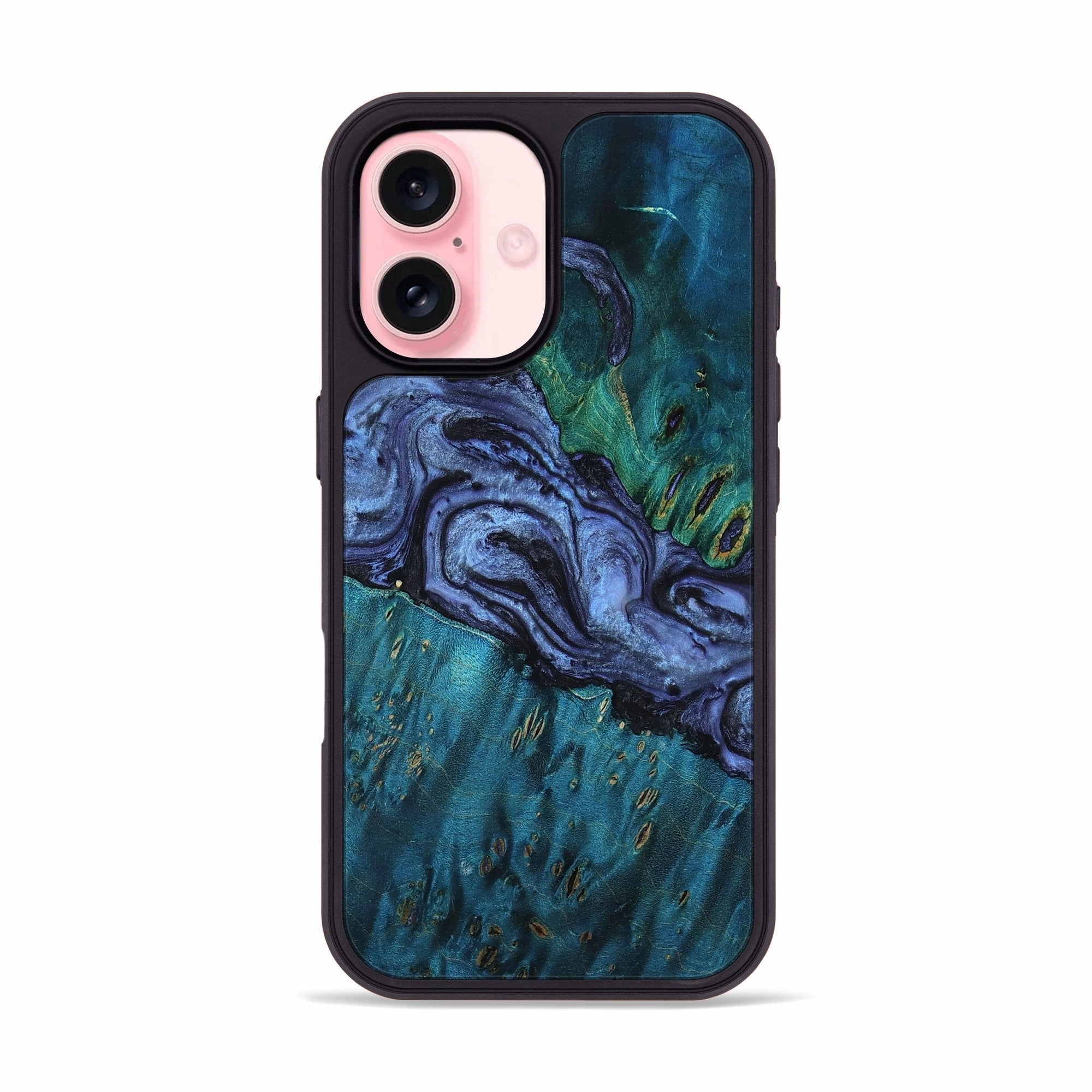 Scratch Resistant Coating Iphone 16 Wood Phone Case - Laraine (Blue, 781778)