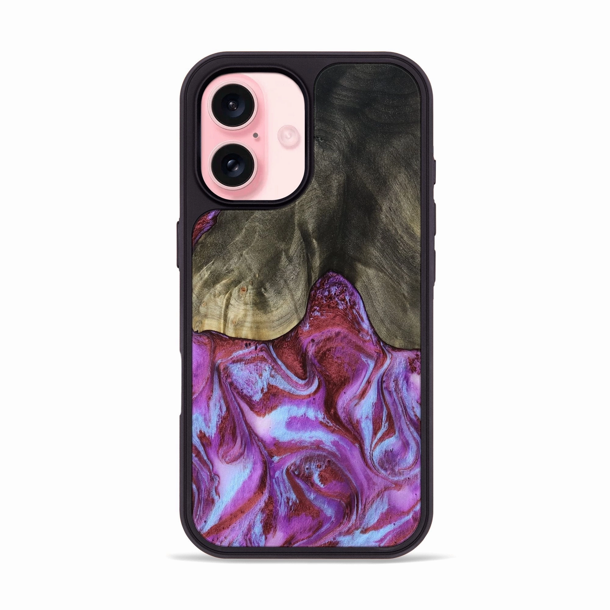 Iphone 16 Wood Phone Case - Larkin (Purple, 781649) Scratch Proof