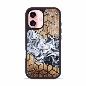 Anti Scratch Shield Iphone 16 Wood Phone Case - Lenard (Pattern, 781687)