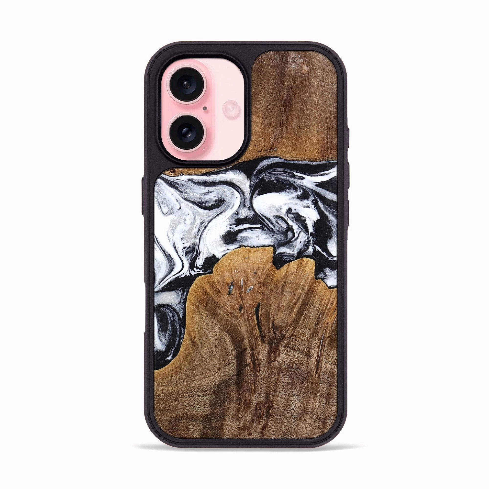 Iphone 16 Wood Phone Case - Lenore (Black & White, 771864) Case Friendly Glass Shockproof