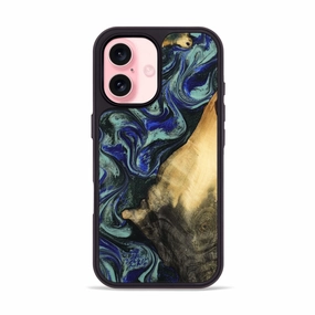 Easy Installation Iphone 16 Wood Phone Case - Mae (Blue, 781329)
