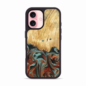 Anti Finger Smudge Scratch Resistant Iphone 16 Wood Phone Case - Mahlon (Green, 781565)
