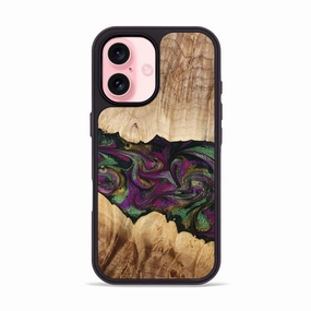 Anti Finger Stain Iphone 16 Wood Phone Case - Makayla (Purple, 775383)