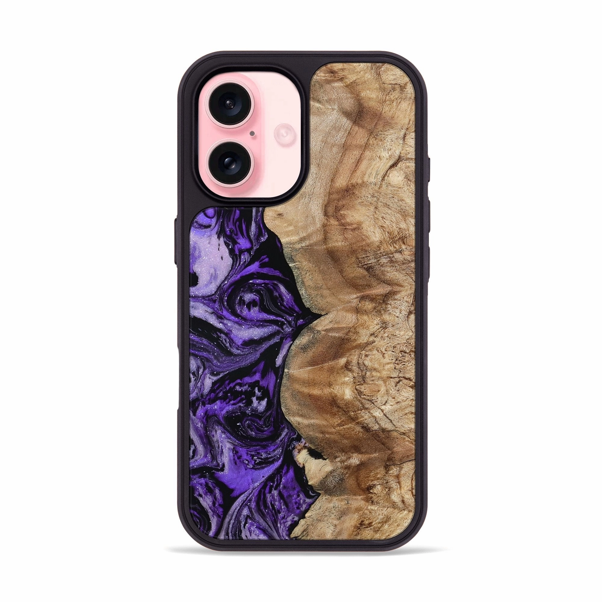 Iphone 16 Wood Phone Case - Marco (Purple, 780497) Rounded Edges