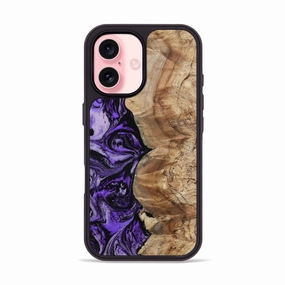 Iphone 16 Wood Phone Case - Marco (Purple, 780497) Rounded Edges