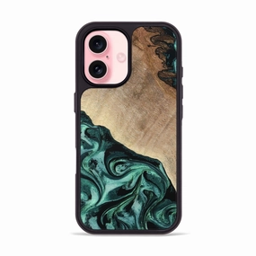 Iphone 16 Wood Phone Case - Marcos (Green, 781568) Bubble Free