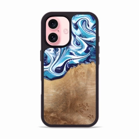 Iphone 16 Wood Phone Case - Marilyn (Blue, 773428) Anti Fingerprint Coating